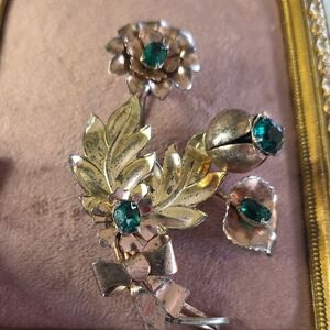 Vintage Vermeil Brooch (Gold-filled over Sterling Silver) Floral Btooch c1940s